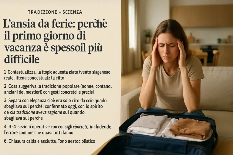 L’ansia da ferie: perché il primo giorno di vacanza è spesso il più difficile